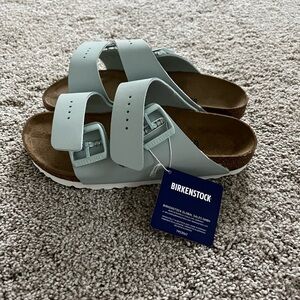 Birkenstocks size 37 brand new color is a pretty sea green